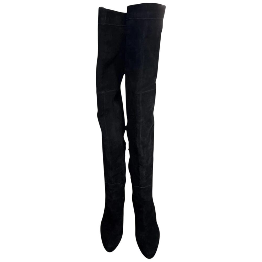Sam Edelman Kayla Women’s Boots Black Suede Over the Knee Heel Side Zip Size 9 - Picture 2 of 14
